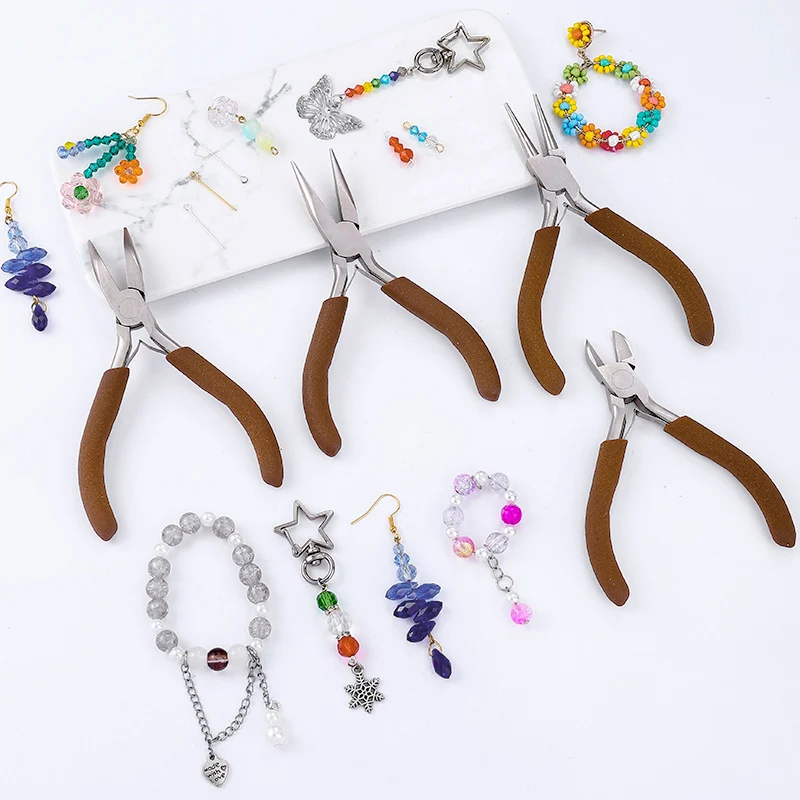 Jewelry Making Using Beads - طقم كماشات مجوهرات 4 قطع: كماشة