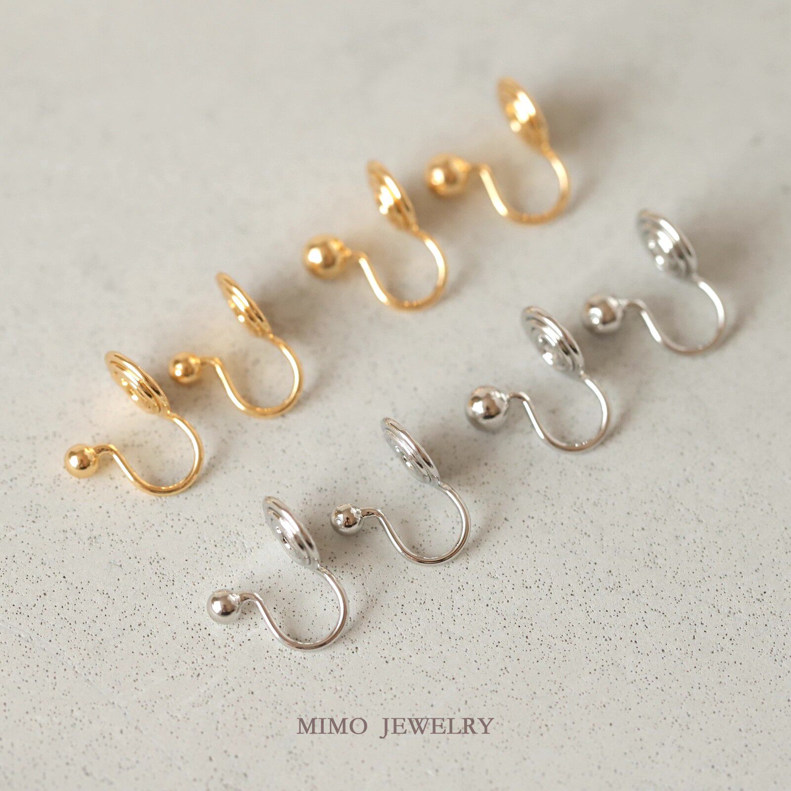 Jewelry Making Using Beads - مشبك أذن نحاسي مطلي بالذهب، موديل