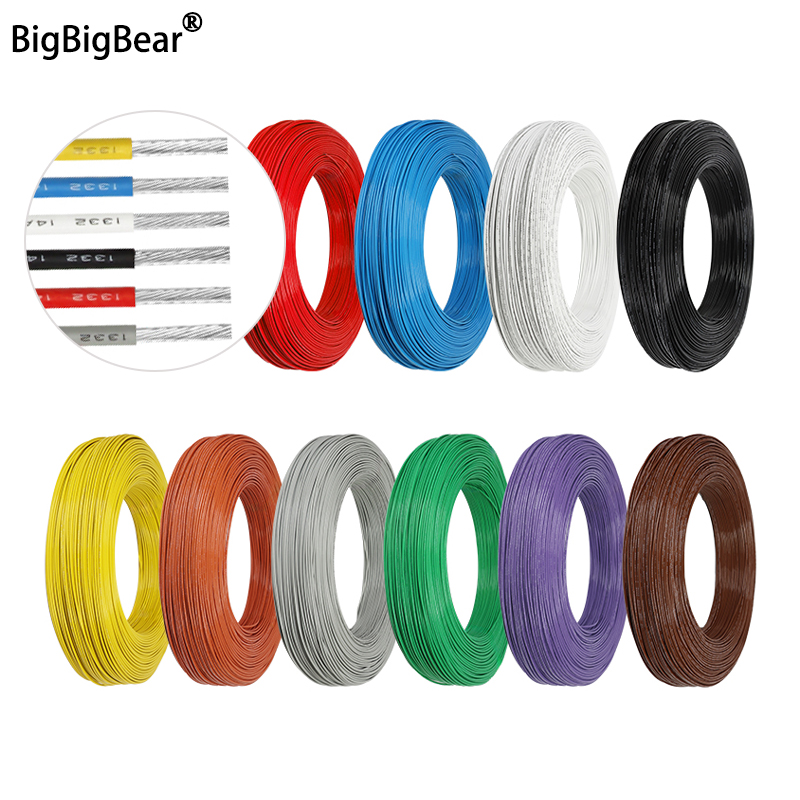 Wire 22 Gauge Copper - 2/5/10 متر UL1332 PTFE سلك ارتفاع