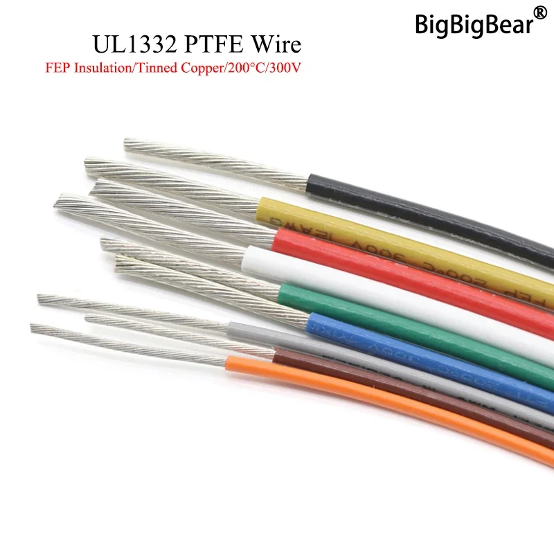 Wire 22 Gauge Copper - 1 متر/5 متر UL1332 PTFE سلك