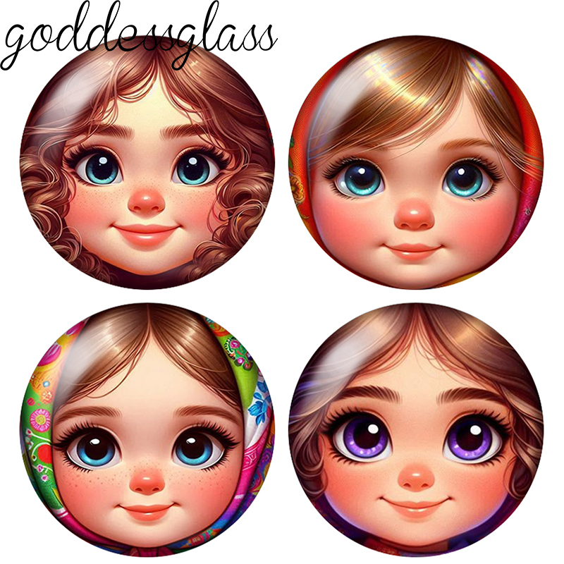 Jewelry Making 3 Year Old - صور زجاجية مستديرة لوجه طفلة أوروبية