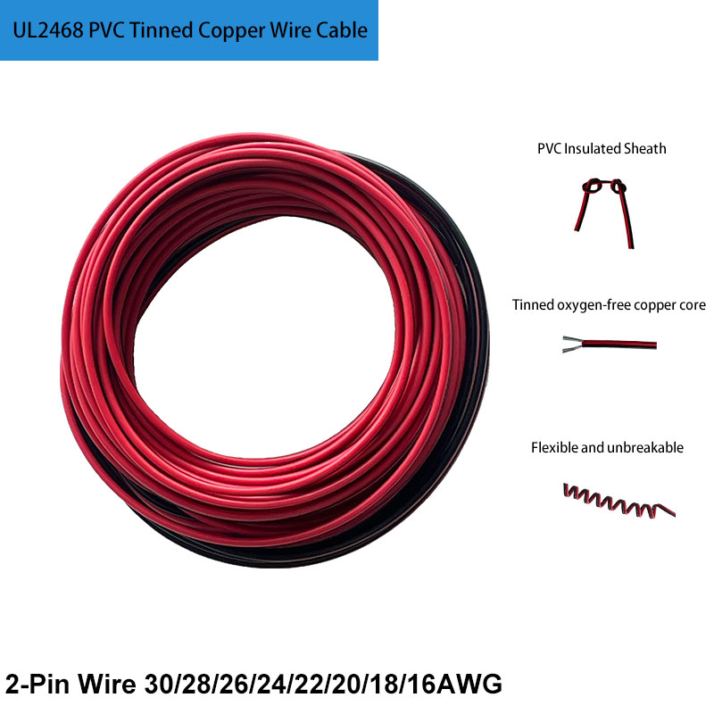 UL2468 PVC 2-Pin سلك المعلبة ا - مراجعة Wire 22 Gauge Copper وسعره