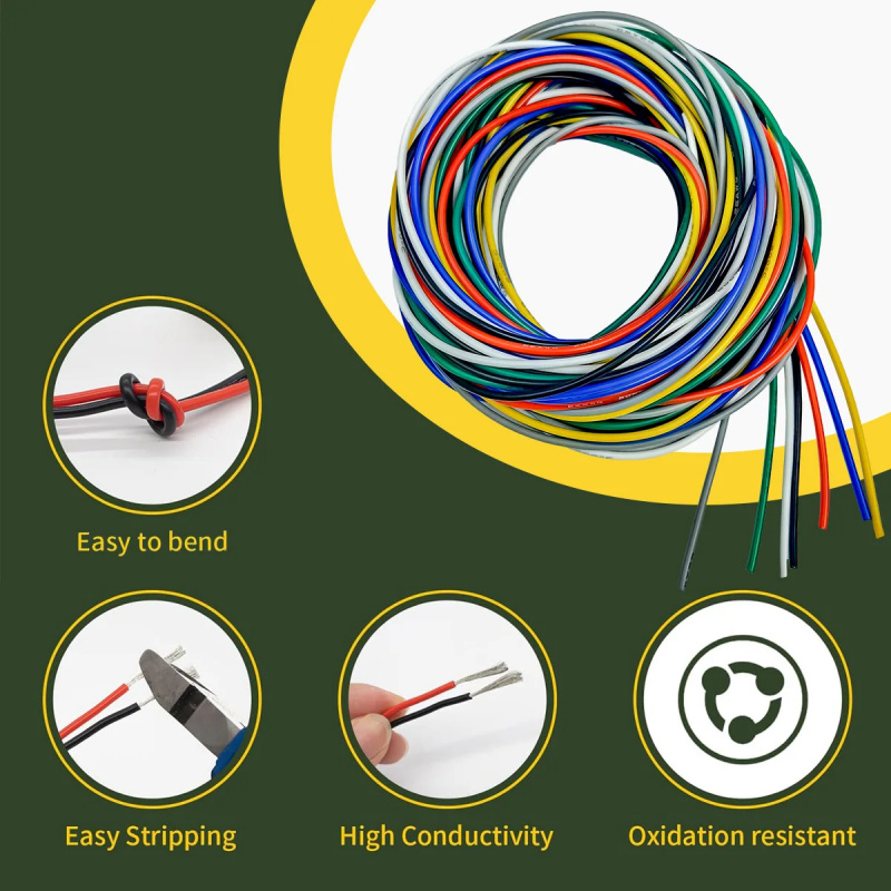 مجموعة أسلاك كهربائية سيليكوني - مراجعة Wire 22 Gauge Copper وسعره